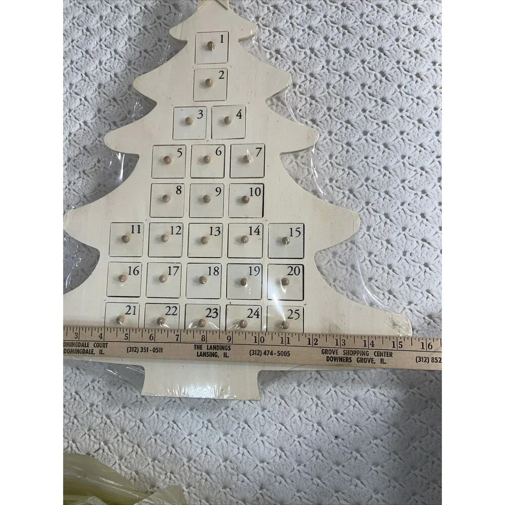 Wooden DIY Christmas Tree Advent Calender Stand Trinket Box Drawers Xmas